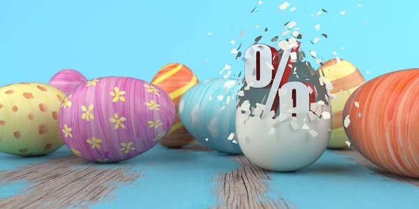 Kolorowe jajka wielkanocne zniżka — Zdjęcie stockowe