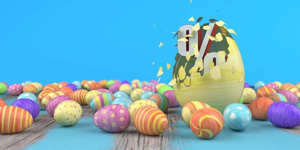 Colored Easter Eggs Discount — Stock Photo, Image