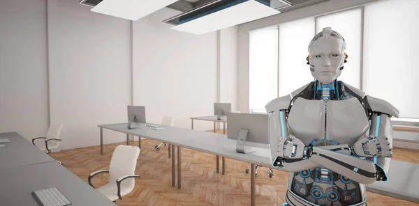मानवी रोबोट ओपन स्पेस ऑफिस — स्टॉक फोटो, इमेज