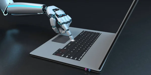 Humanoïde robot notebook — Stockfoto