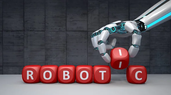 Roboter Hand Würfel Roboter — Stockfoto
