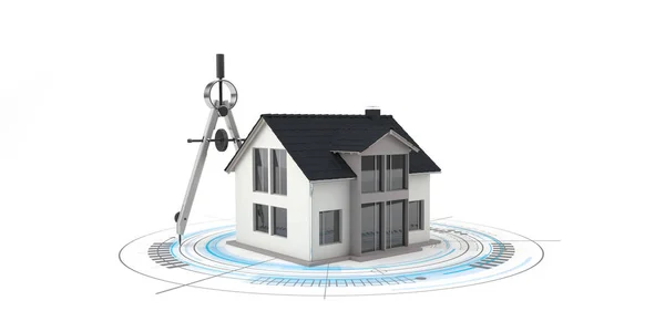 House Building Construction Compass — Stock Photo, Image