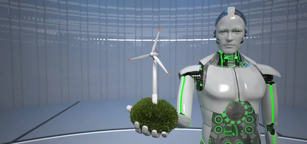 Eco ρομπότ ανεμογεννήτρια — Φωτογραφία Αρχείου