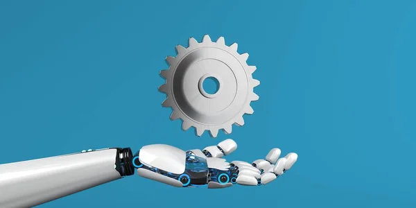 Robot hand Gear Wheel — Stockfoto