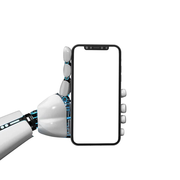 ロボットハンズスマートフォン — ストック写真