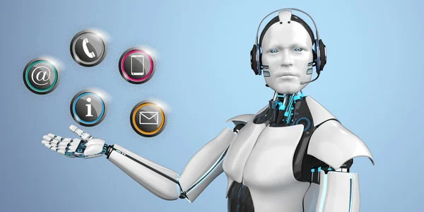 Callbot robot kulaklık — Stok fotoğraf