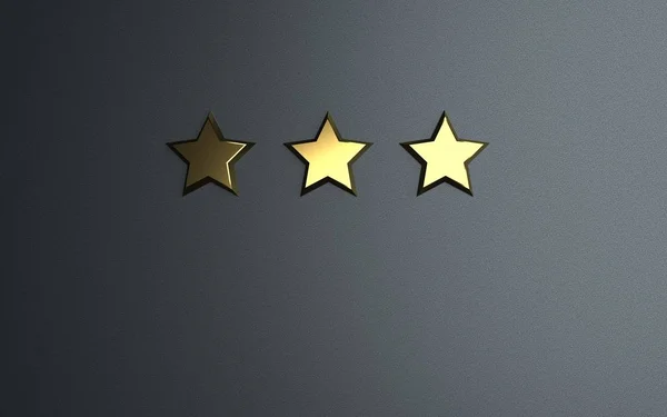 3 estrelas de ouro rating — Fotografia de Stock