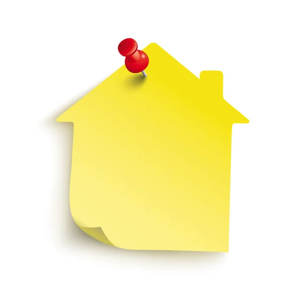 Κίτρινο ραβδί σπίτι σχήμα κόκκινο pin 2 — Διανυσματικό Αρχείο