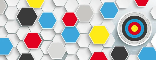 Bâti hexagonal blanc Classis Target Header — Image vectorielle