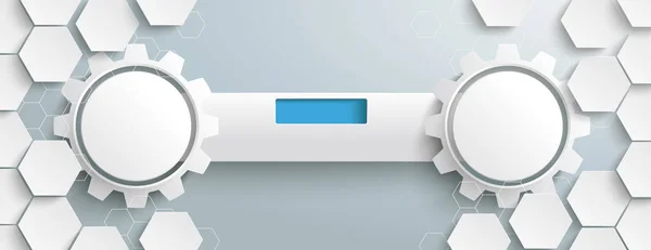 Hexagone blanc structure 2 vitesses onglet en-tête — Image vectorielle