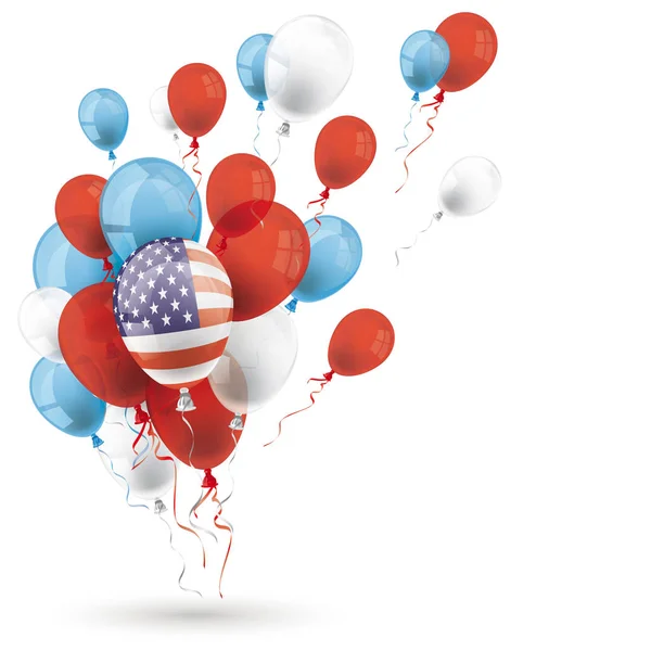 USA Farben Luftballons Schatten — Stockvektor