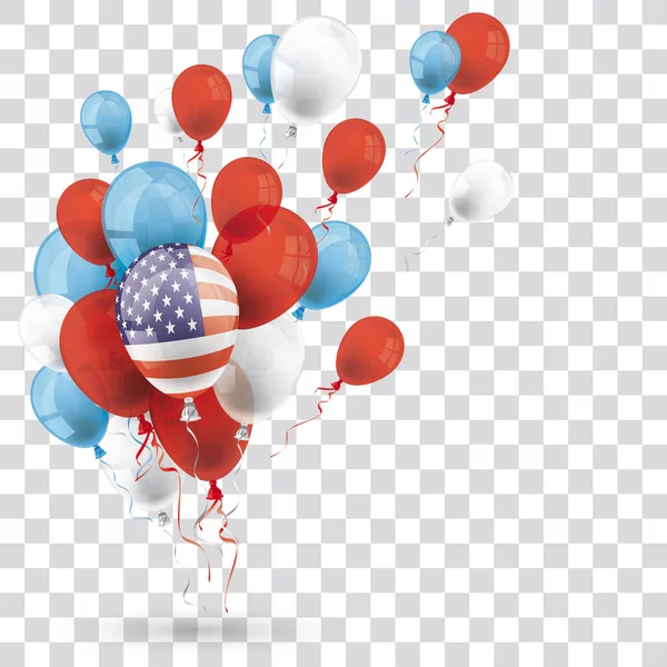 USA färger ballonger skugga transparent — Stock vektor