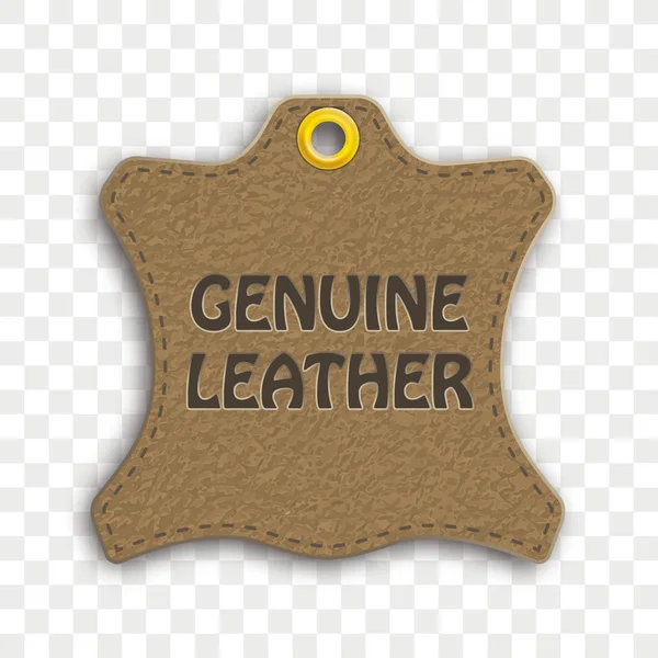 Genuine Leather Sticker Transparent — Stock Vector