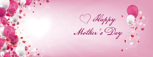 Mothersday Confetti hjärtan header — Stock vektor