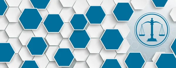 Hexagone structure poutre équilibre en-tête — Image vectorielle