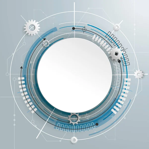 Circle Label Gear Circuit Board — Image vectorielle