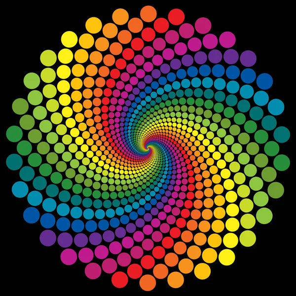 Swirly wallpaper rainbow background. — Stock Vector