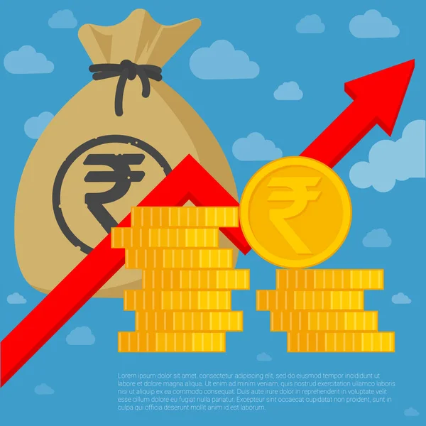 Indyjski Rupia inwestycje i oszczędności — Wektor stockowy