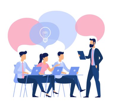 Düz tasarım genç erkek ve kadın karakter.