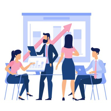 Düz tasarım genç erkek ve kadın karakter.