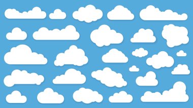 clouds in blue sky vrctor icon set clipart