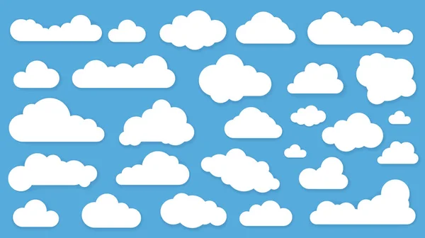 W zestaw ikon vrctor błękitne niebo chmury — Wektor stockowy