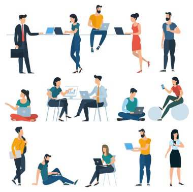 Genç erkek ve kadınların akıllı telefonlar ile