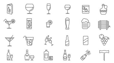 içecekler vektör Icon set