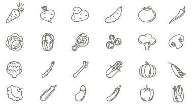  Sebze vektör Icon Set