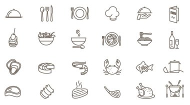 Restoran vektör Icon set