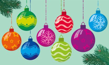 Noel top vektör ayarla.