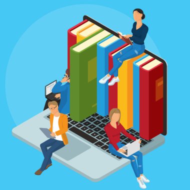 Online eğitim vektör kavramı.