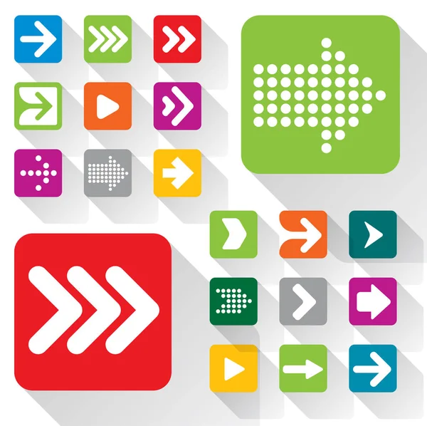 Set d'icônes de flèche design plat . — Image vectorielle