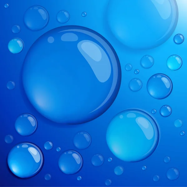 澄んだ水の透明なドロップのベクトルの背景 — ストックベクタ