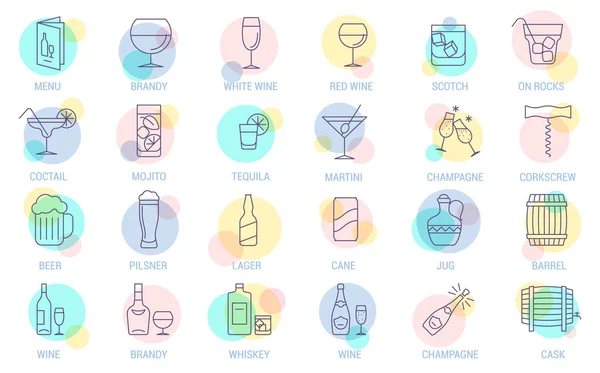 Набор векторных икон для напитков — стоковый вектор