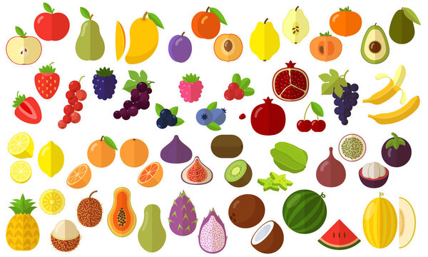 fruits vector icon set