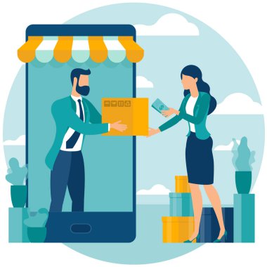 online ve mobil alışveriş konsepti