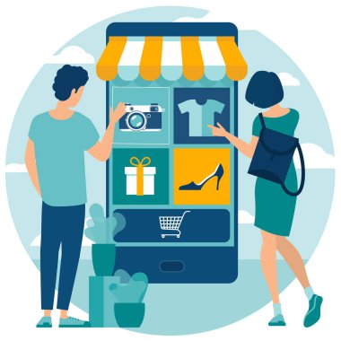 online ve mobil alışveriş konsepti