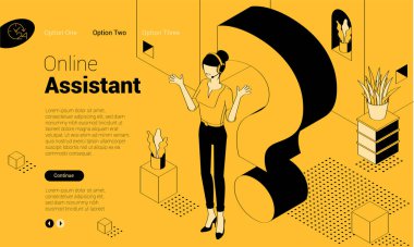 Soru işareti. Düz tasarım izometrik