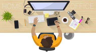 İş yeri konsepti. Düz tasarım