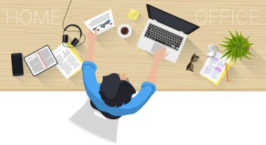 İş yeri konsepti. Düz tasarım