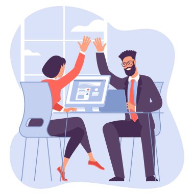 Takım çalışması beşli vektör simgesi