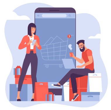 Taşınabilir alışveriş için vektör kavramı