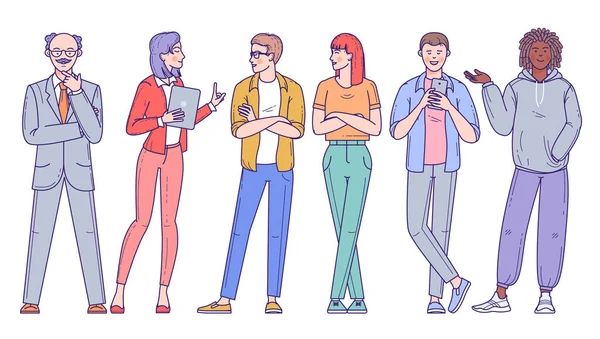 Grupo de personas diversas — Vector de stock