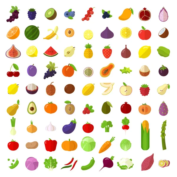 Świeże owoce i warzywa — Wektor stockowy