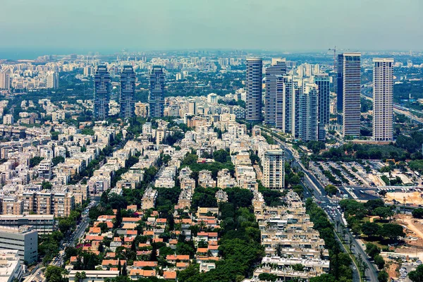 Luftaufnahme Von Wohngebäuden Und Modernen Bürotürmen Tel Aviv Israel — Stockfoto