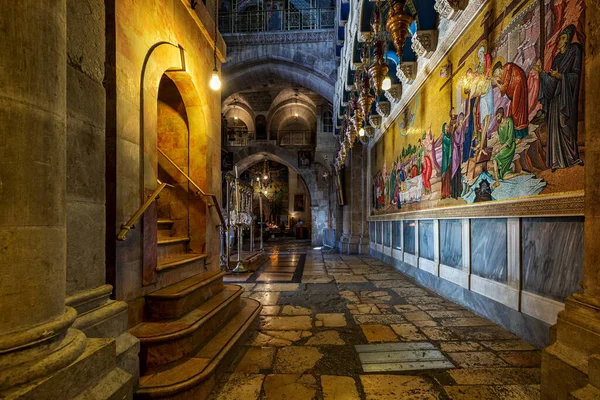 Jerusalem Israel July 2019 Interiører Den Hellige Gravs Kirke Sted – stockfoto