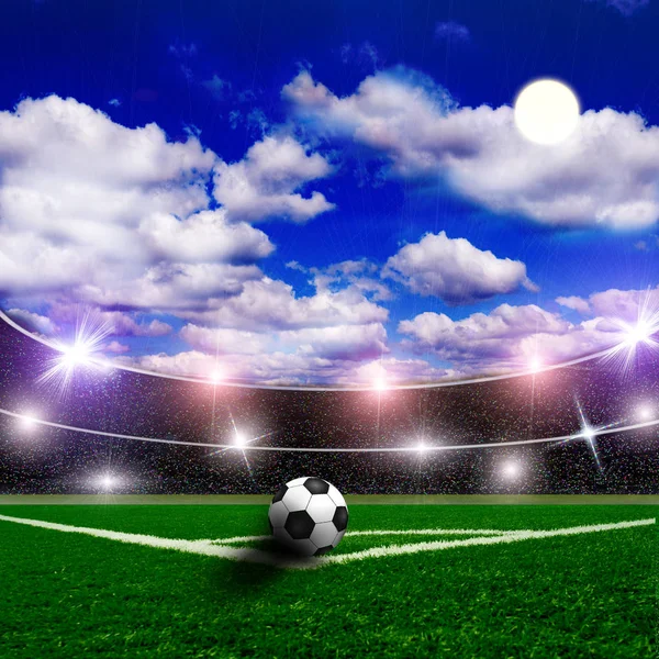 Green Soccer Field Lights — Stock Photo, Image