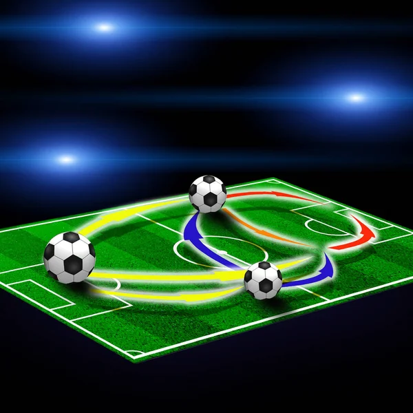 Green Soccer Field Lights — Stock Photo, Image