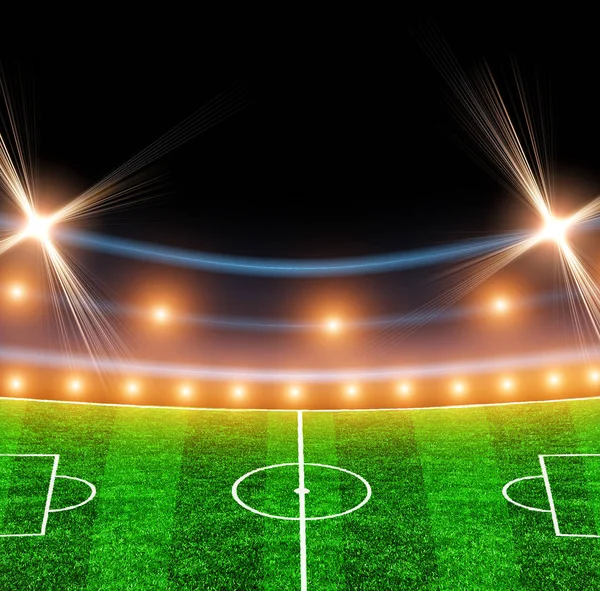 Green Soccer Field Lights — Stock Photo, Image